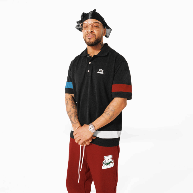 noir 031 V6HV899 Hommespolo lacoste x awake ny en piqué de coton color block