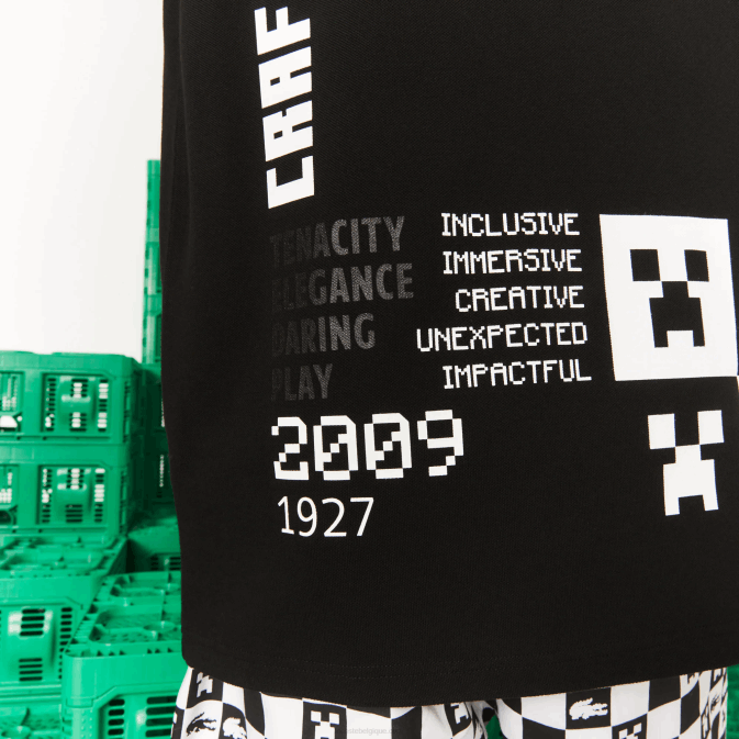 noir 031 V6HV938 Hommes Lacoste polo en coton biologique coupe ample live x minecraft