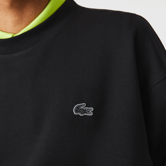 noir 031 V6HV982 Hommes Lacoste sweat ample à imprimé réfléchissant