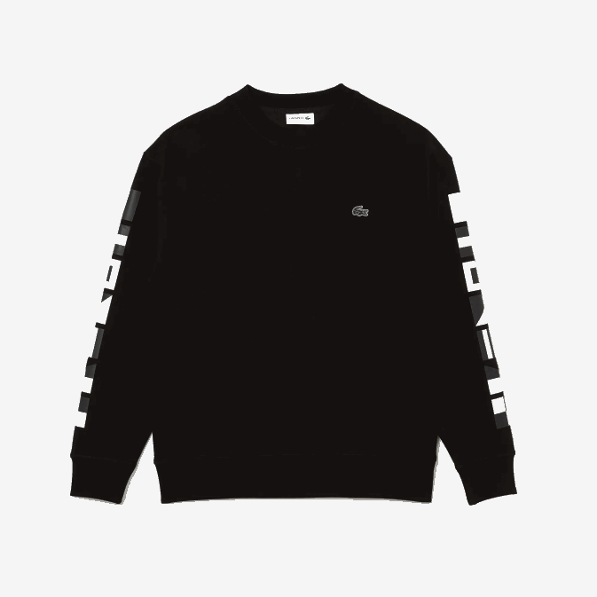 noir 031 V6HV982 Hommes Lacoste sweat ample à imprimé réfléchissant