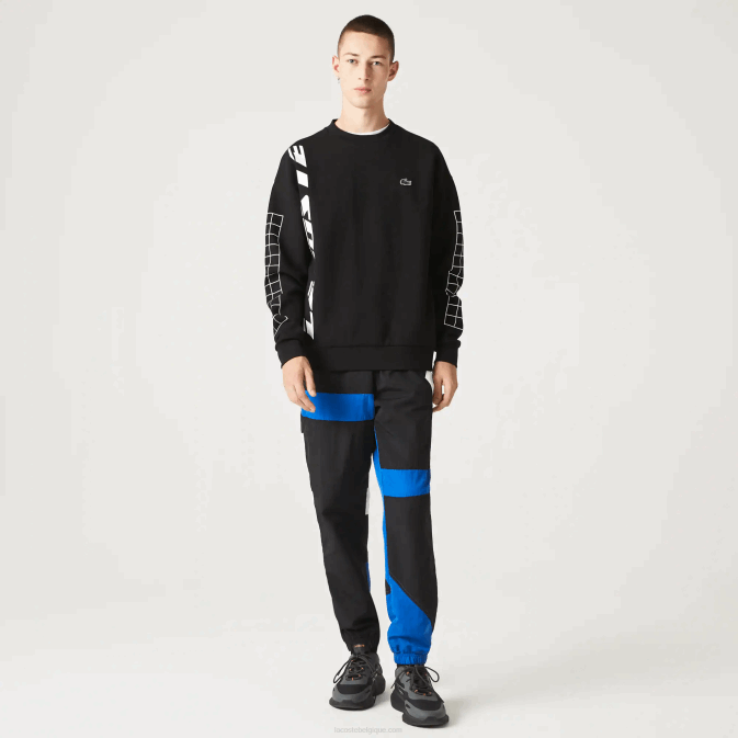 noir 031 V6HV999 Hommes Lacoste sweat ample en piqué