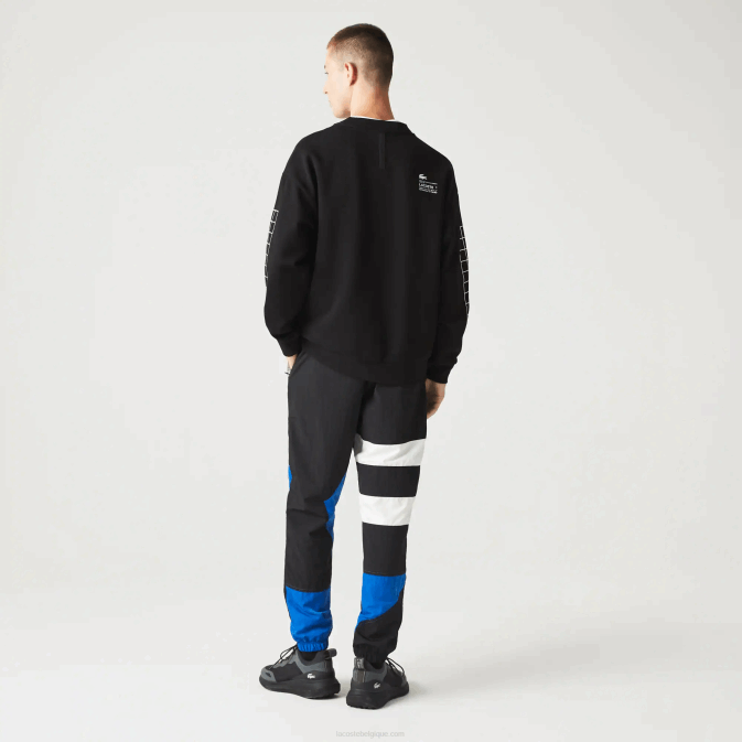 noir 031 V6HV999 Hommes Lacoste sweat ample en piqué