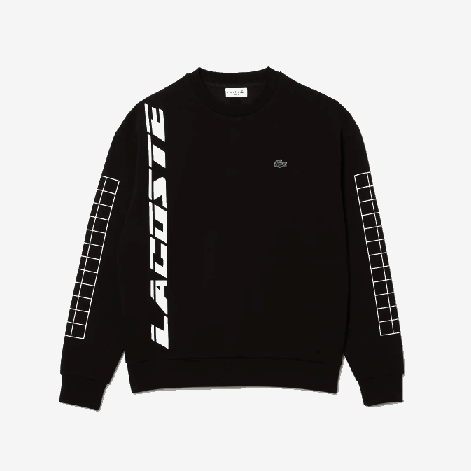 noir 031 V6HV999 Hommes Lacoste sweat ample en piqué