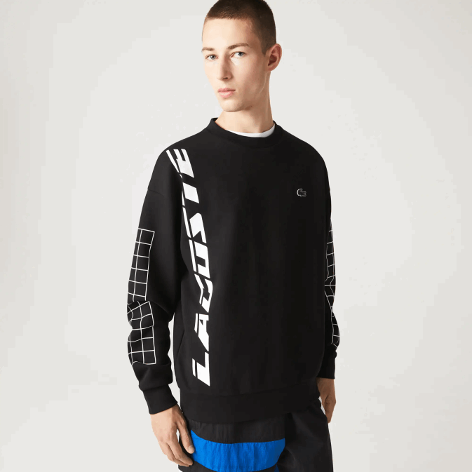 noir 031 V6HV999 Hommes Lacoste sweat ample en piqué