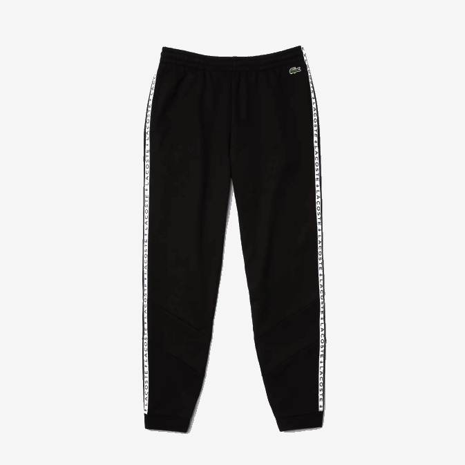noir 8vm V6HV1147 Hommes Lacoste pantalon de jogging en polaire color block à rayures emblématiques