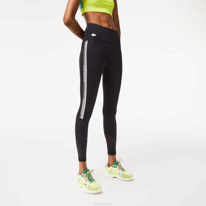 noir 8vm V6HV2402 femmes Lacoste legging à rayures logo