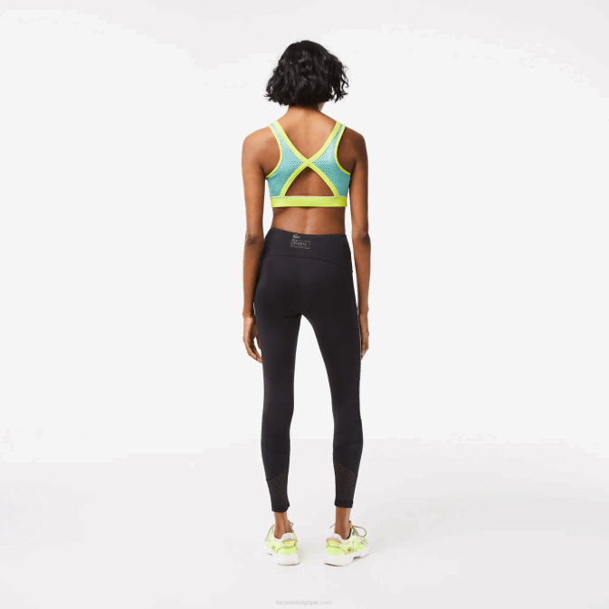 noir 8vm V6HV2402 femmes Lacoste legging à rayures logo