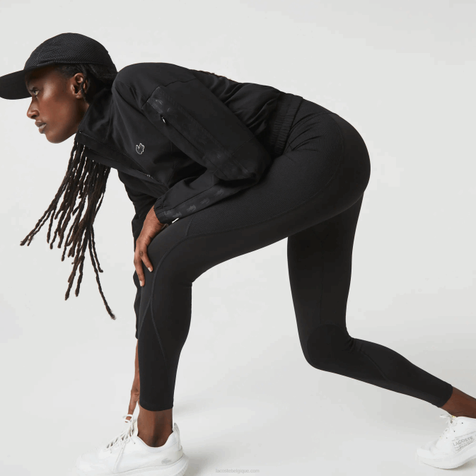 noir 8vm V6HV2531 femmes Lacoste legging sport effet maille color block