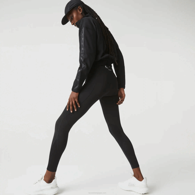 noir 8vm V6HV2531 femmes Lacoste legging sport effet maille color block