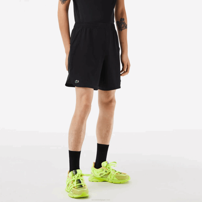 noir 8vm V6HV458 Hommes Lacoste short en résille stretch à carreaux sport