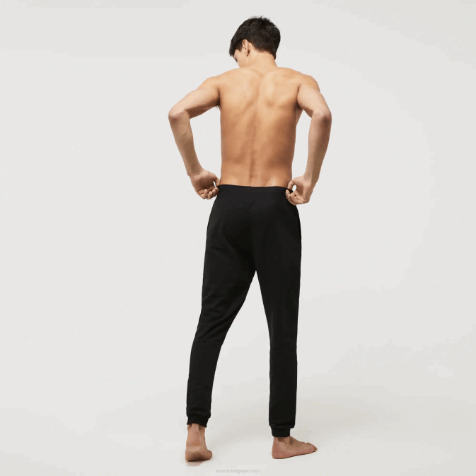 noir blanc 258 V6HV1469 Hommes Lacoste pantalon d\intérieur en molleton de coton mélangé à motif crocodile