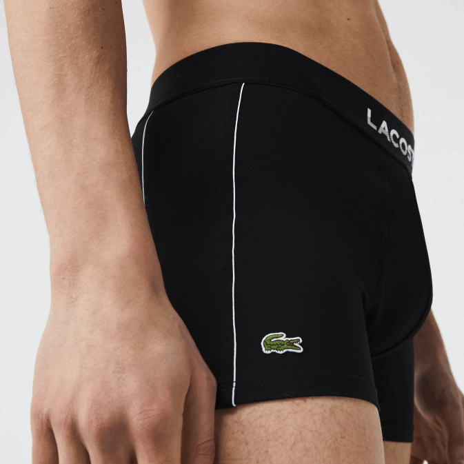 noir blanc 258 V6HV1557 Hommes Lacoste boxer en maille technique respirante