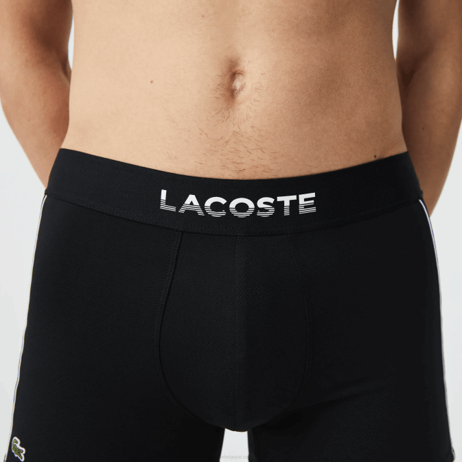 noir blanc 258 V6HV1557 Hommes Lacoste boxer en maille technique respirante