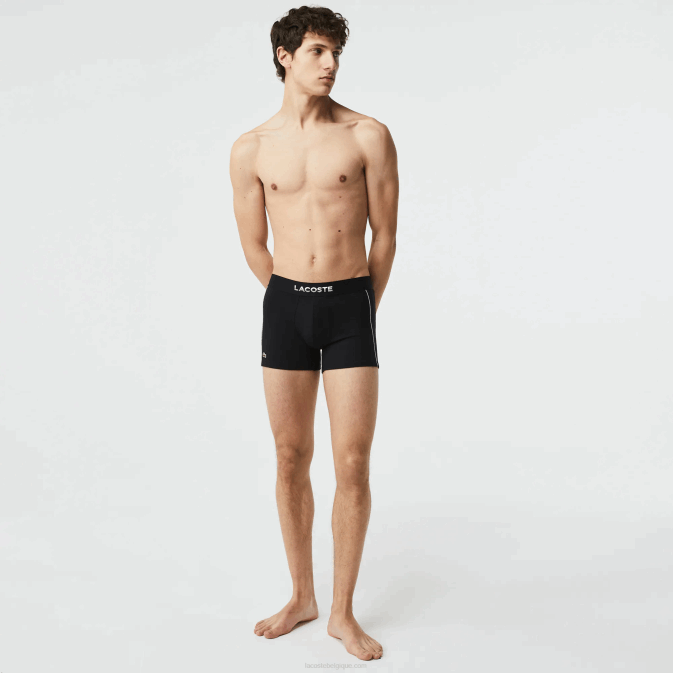 noir blanc 258 V6HV1557 Hommes Lacoste boxer en maille technique respirante