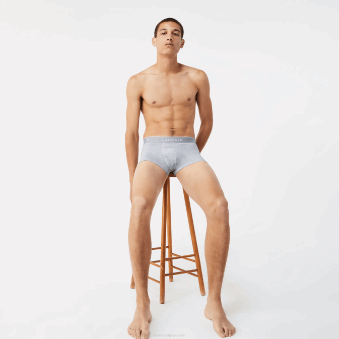 noir blanc gris chiné nua V6HV1372 Hommes Lacoste lot de 3 boxers casual
