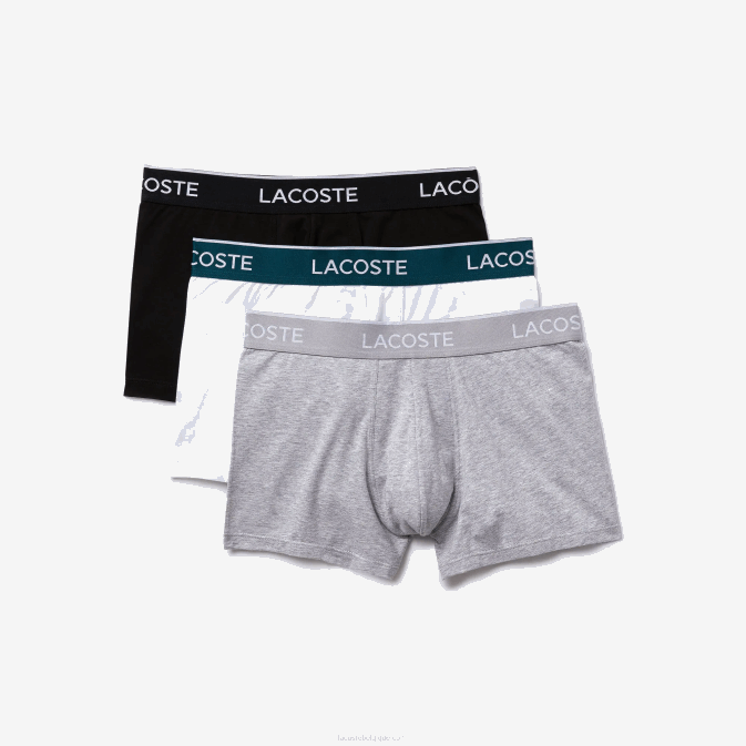 noir blanc gris chiné nua V6HV1372 Hommes Lacoste lot de 3 boxers casual