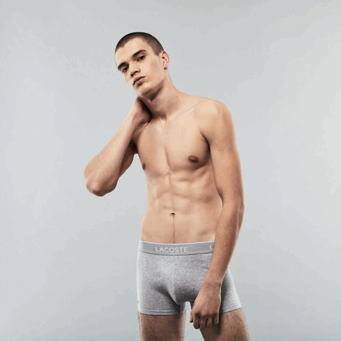 noir blanc gris chiné nua V6HV1372 Hommes Lacoste lot de 3 boxers casual