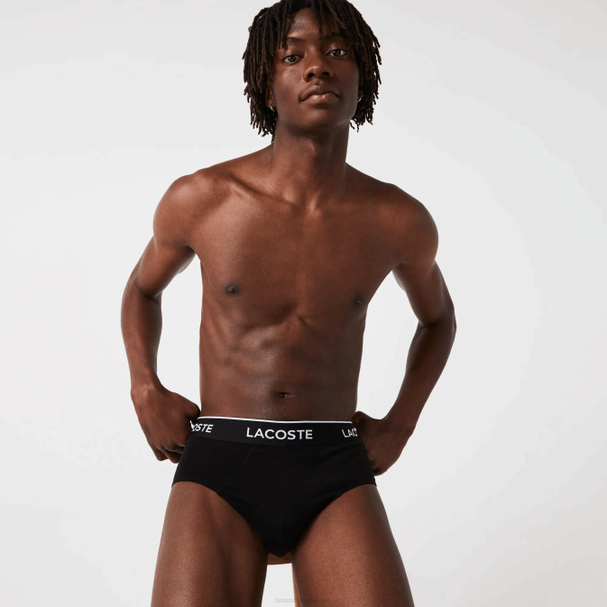 noir blanc gris chiné nua V6HV1422 Hommes Lacoste lot de 3 slips casual