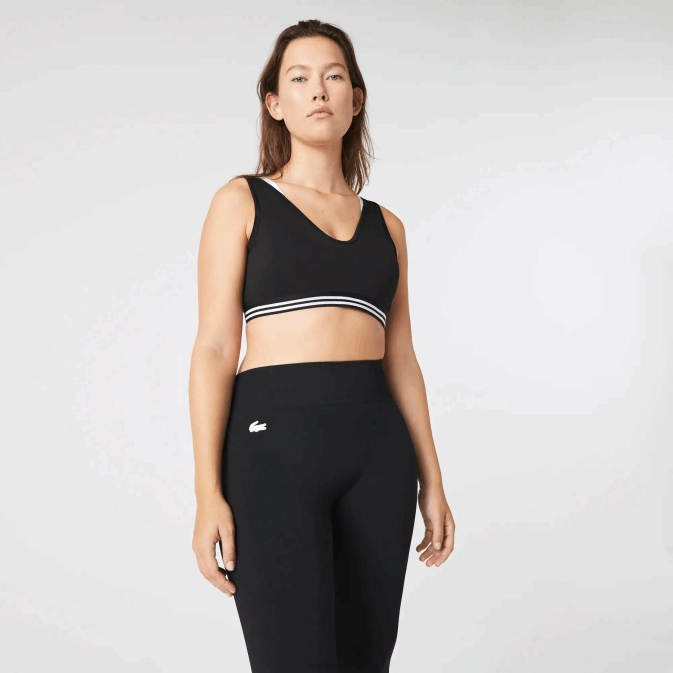 noir blanc noir 6kj V6HV2598 femmes Lacoste soutien-gorge de sport à accents contrastés