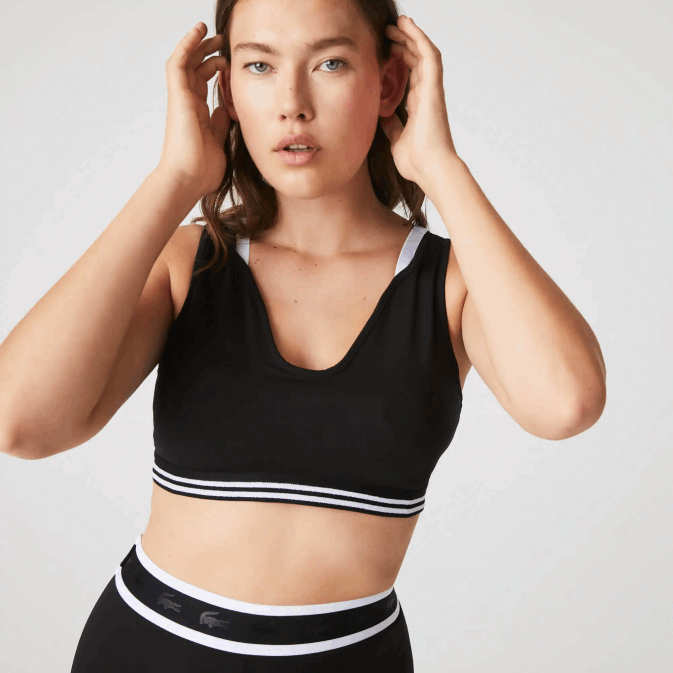 noir blanc noir 6kj V6HV2598 femmes Lacoste soutien-gorge de sport à accents contrastés