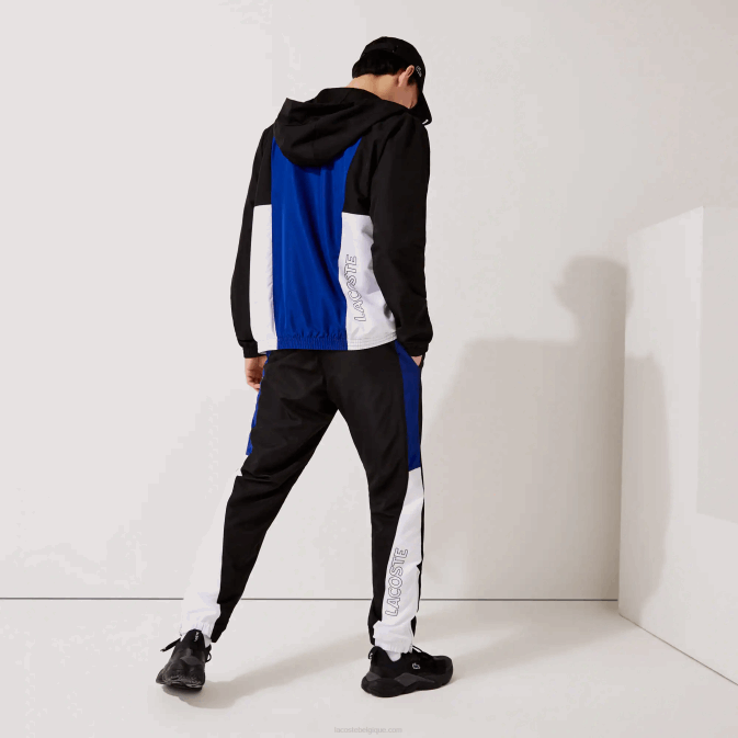 noir bleu blanc noir aru V6HV1129 Hommes Lacoste pantalon de survêtement sport bandes color block