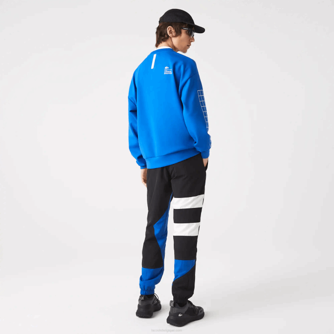 noir bleu blanc se1 V6HV1105 Hommes Lacoste pantalon de jogging patchwork déperlant