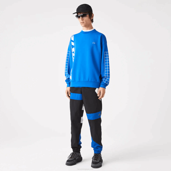 noir bleu blanc se1 V6HV1105 Hommes Lacoste pantalon de jogging patchwork déperlant