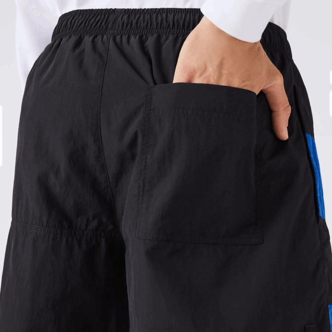 noir bleu blanc se1 V6HV1500 Hommes Lacoste short color-block à effet patchwork
