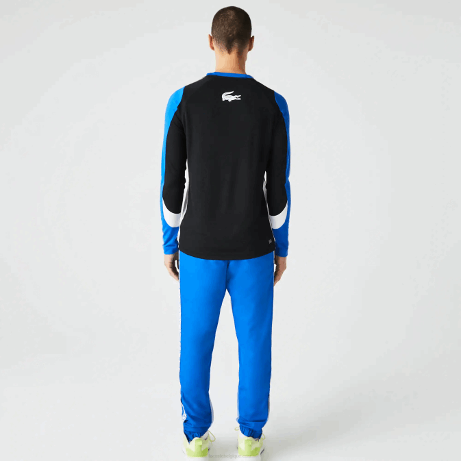 noir bleu blanc zfz V6HV753 Hommes Lacoste t-shirt de tennis de sport