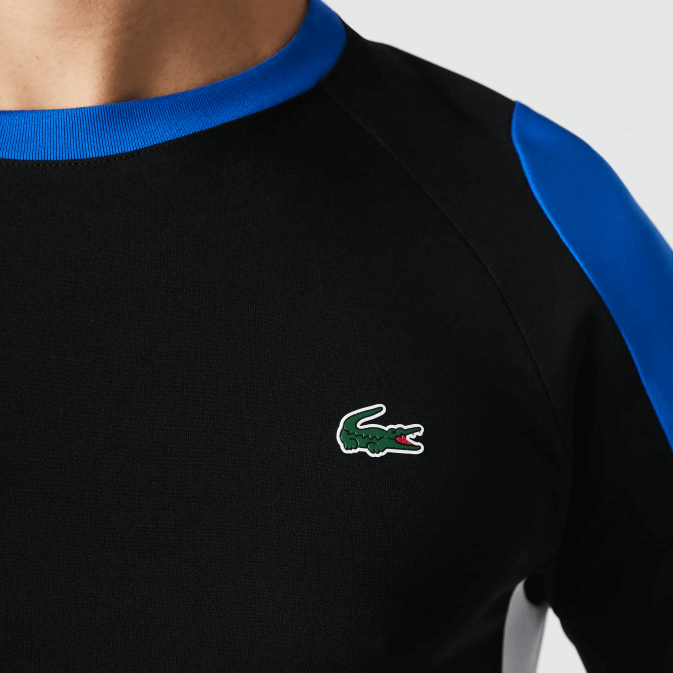 noir bleu blanc zfz V6HV753 Hommes Lacoste t-shirt de tennis de sport