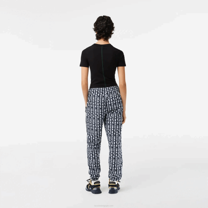 noir bleu blanc zi8 V6HV2395 femmes Lacoste pantalon de survêtement avec logo imprimé