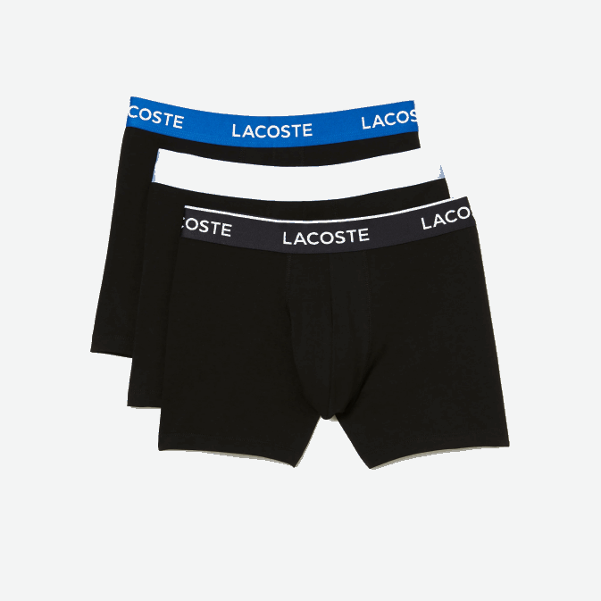 noir bleu gris foncé b68 V6HV1415 Hommes Lacoste Lot de 3 boxers longs en coton