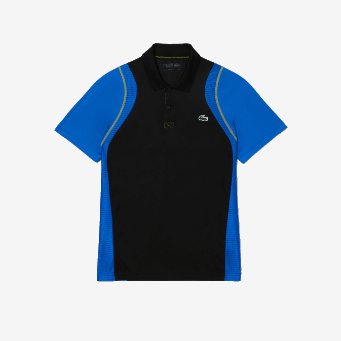 noir bleu jaune xis V6HV85 Hommes Lacoste polo de tennis en polyester recyclé