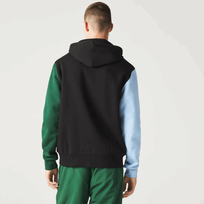 noir bleu vert euh V6HV1081 Hommes Lacoste sweat zippé à capuche coupe classique color block