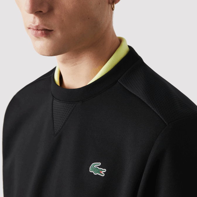 noir c31 V6HV1063 Hommes Lacoste sweat à empiècements en mesh sport