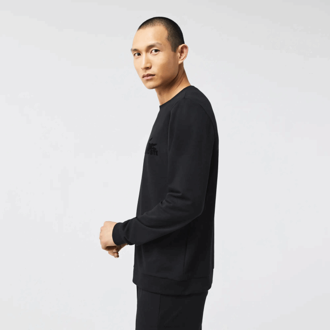 noir c31 V6HV1387 Hommes Lacoste sweat-shirt d\intérieur en molleton de coton