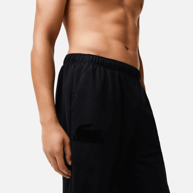 noir c31 V6HV1476 Hommes Lacoste pantalon de jogging en molleton de coton