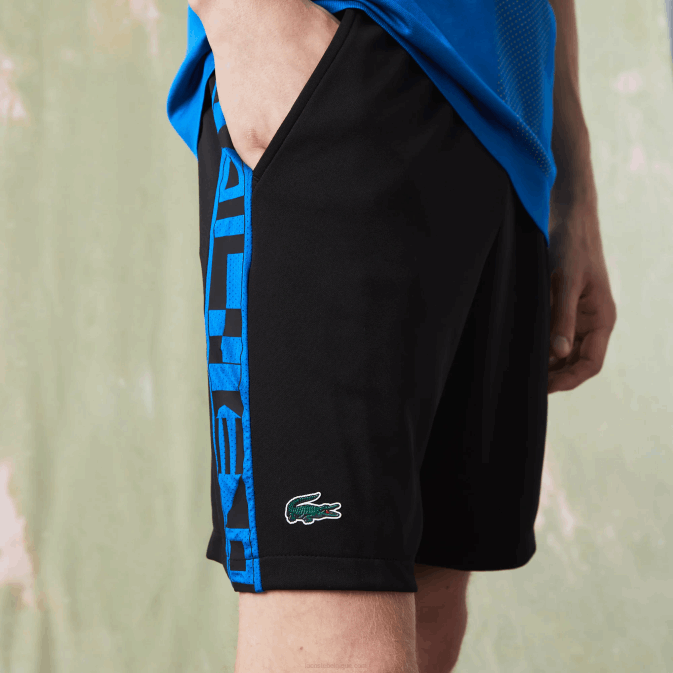 noir c31 V6HV1535 Hommes Lacoste short de tennis sport à imprimé contrastant