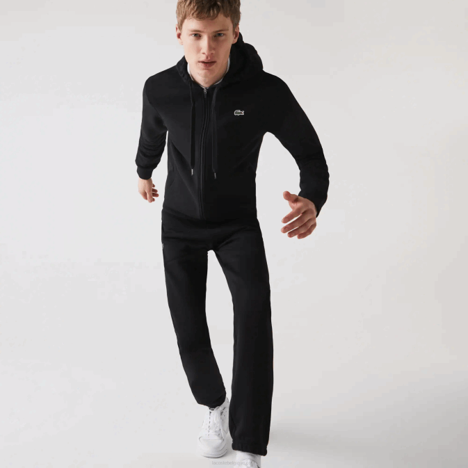 noir c31 V6HV947 Hommes Lacoste sweat bi-matière sport léger