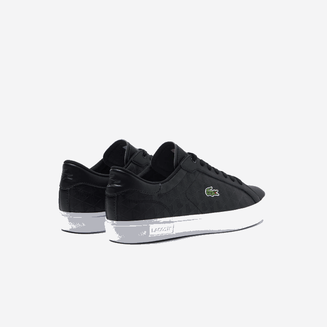 noir et blanc 312 V6HV1702 Hommes Lacoste baskets powercourt en cuir