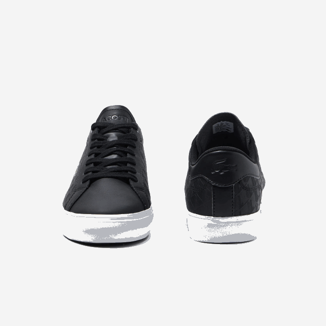 noir et blanc 312 V6HV1702 Hommes Lacoste baskets powercourt en cuir