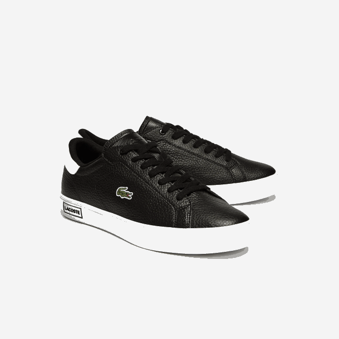 noir et blanc 312 V6HV1805 Hommes Lacoste baskets powercourt en cuir