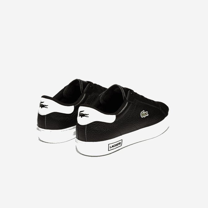 noir et blanc 312 V6HV1805 Hommes Lacoste baskets powercourt en cuir