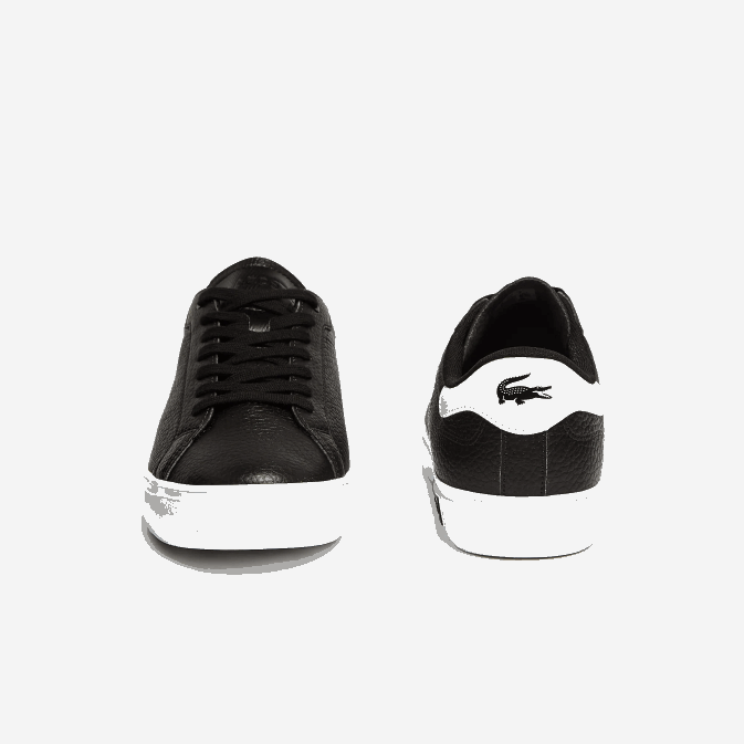 noir et blanc 312 V6HV1805 Hommes Lacoste baskets powercourt en cuir