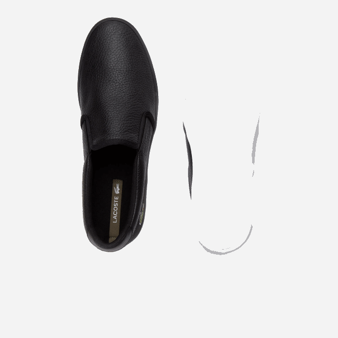 noir et blanc 312 V6HV1885 Hommes Lacoste baskets à enfiler en cuir jouer