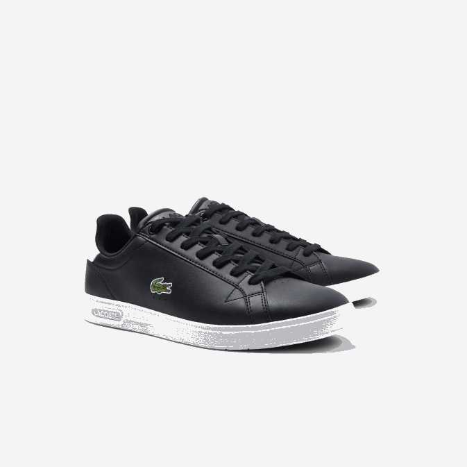 noir et blanc 312 V6HV1909 Hommes Lacoste baskets en cuir graduate pro