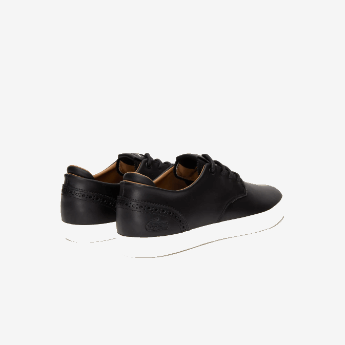 noir et blanc cassé 454 V6HV1718 Hommes Lacoste baskets esparre club en cuir