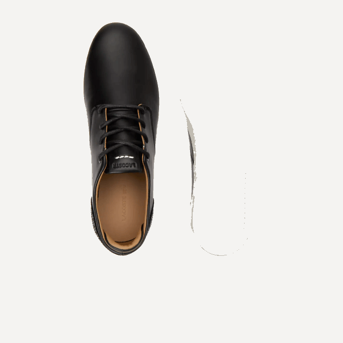 noir et blanc cassé 454 V6HV1718 Hommes Lacoste baskets esparre club en cuir