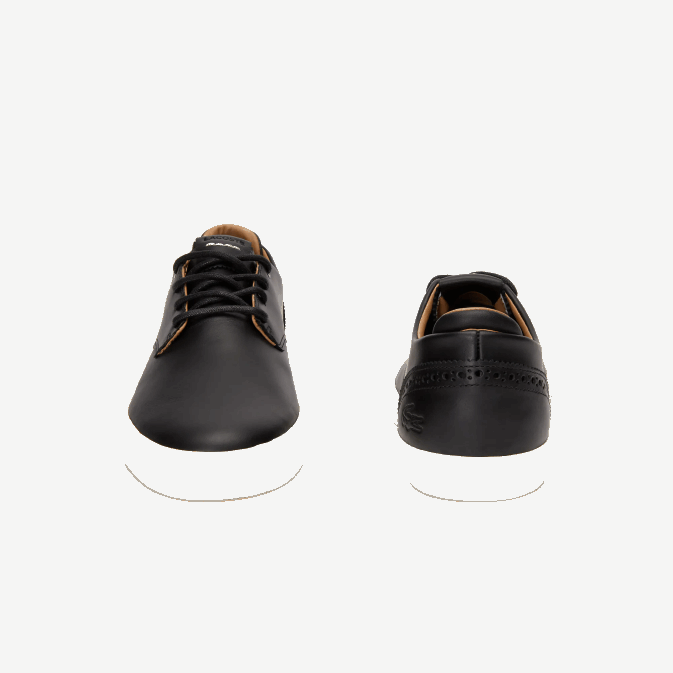 noir et blanc cassé 454 V6HV1718 Hommes Lacoste baskets esparre club en cuir