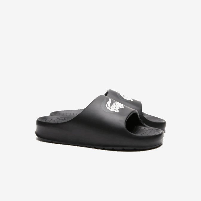 noir et blanc cassé 454 V6HV1740 Hommes Lacoste Serve slide 20 evo diapositives synthétiques colorblock